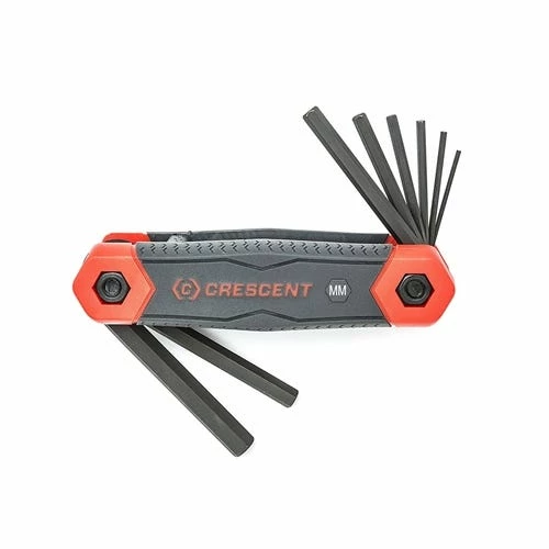 Crescent Tools Crescent 8 Pc. Folding Metric Hex Dual Material Key Set Black CHKFM8 3 Crescent Tools Crescent 8 Pc. Folding Metric Hex Dual Material Key Set Black CHKFM8