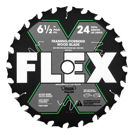 Flex Power Tools Flex 6-1/2" 24-Tooth Carbide Circular Saw Blade FA201002 3 Flex Power Tools Flex 6-1/2" 24-Tooth Carbide Circular Saw Blade FA201002