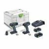 Festool 18V Cordless 2-Tool Combo TID 18 Impact Driver & T 18+3 Drill Driver (4.0Ah) Kit 576494