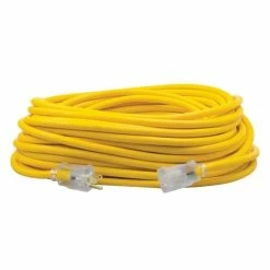 Southwire Tools & Equipment Southwire 12/3 100' SJEOOW Yellow Polar/Solar Extension Cord W/ Lighted End 1689SW0002