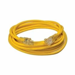 Southwire Tools & Equipment Southwire 12/3 25' SJTW Yellow Extension Cord W/ Lighted End 2587SW8802